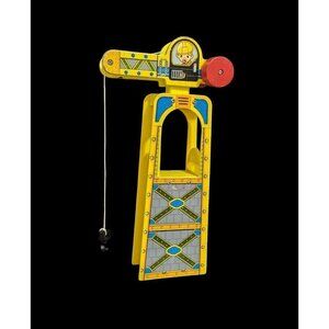 Wooden‎ train set  parts crane and tower yellow Blue  plastic